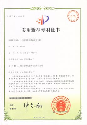 Patent certificate